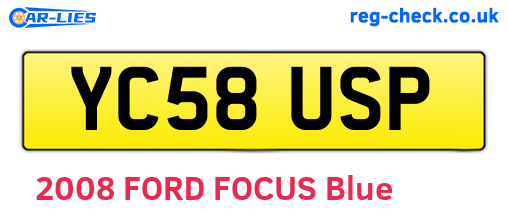 YC58USP are the vehicle registration plates.