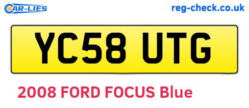 YC58UTG are the vehicle registration plates.