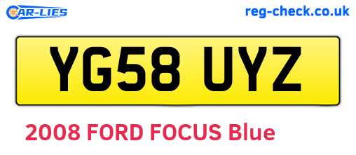 YG58UYZ are the vehicle registration plates.