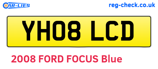 YH08LCD are the vehicle registration plates.
