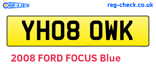 YH08OWK are the vehicle registration plates.
