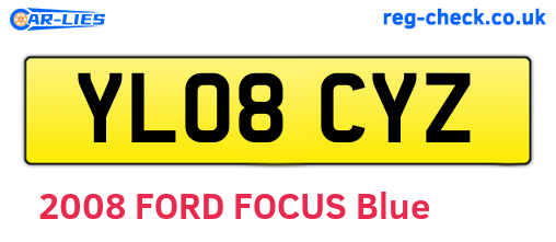 YL08CYZ are the vehicle registration plates.