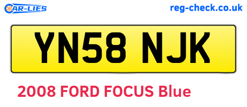 YN58NJK are the vehicle registration plates.