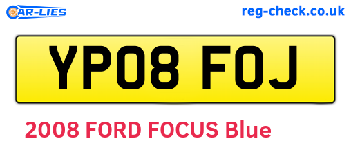 YP08FOJ are the vehicle registration plates.