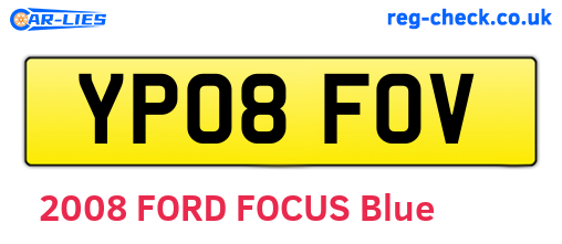 YP08FOV are the vehicle registration plates.