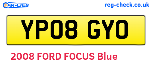 YP08GYO are the vehicle registration plates.