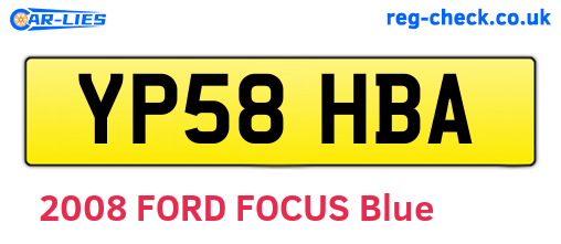 YP58HBA are the vehicle registration plates.