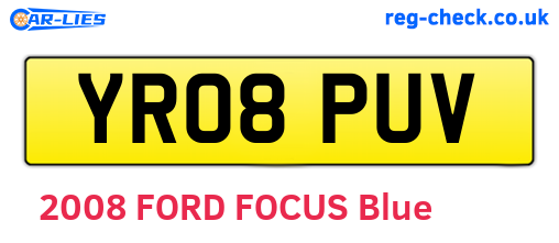 YR08PUV are the vehicle registration plates.