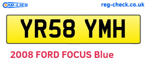 YR58YMH are the vehicle registration plates.
