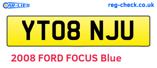 YT08NJU are the vehicle registration plates.