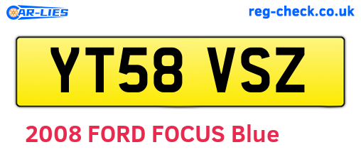 YT58VSZ are the vehicle registration plates.