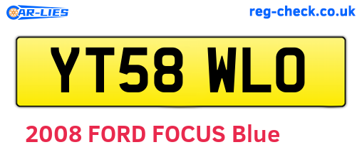 YT58WLO are the vehicle registration plates.