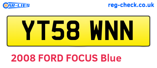 YT58WNN are the vehicle registration plates.