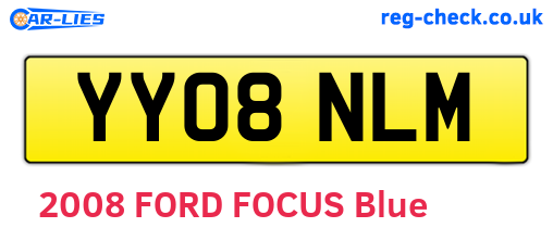 YY08NLM are the vehicle registration plates.