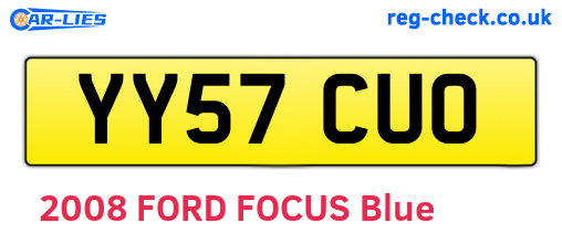 YY57CUO are the vehicle registration plates.