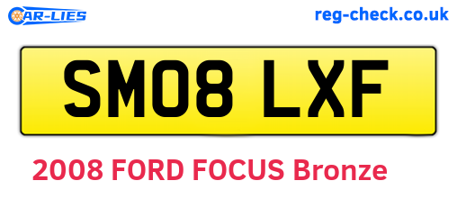 SM08LXF are the vehicle registration plates.