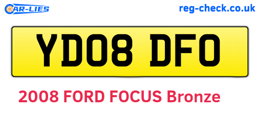 YD08DFO are the vehicle registration plates.