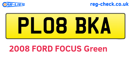 PL08BKA are the vehicle registration plates.