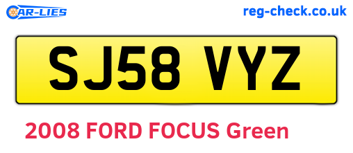 SJ58VYZ are the vehicle registration plates.
