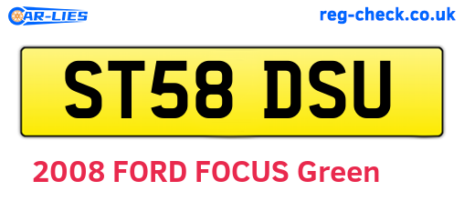 ST58DSU are the vehicle registration plates.