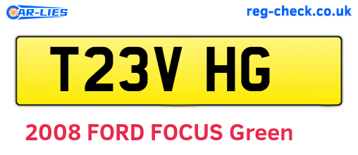 T23VHG are the vehicle registration plates.