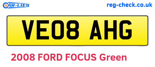 VE08AHG are the vehicle registration plates.