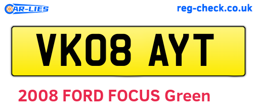 VK08AYT are the vehicle registration plates.