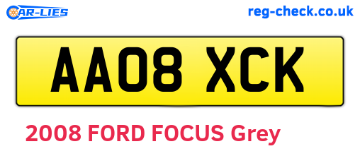 AA08XCK are the vehicle registration plates.