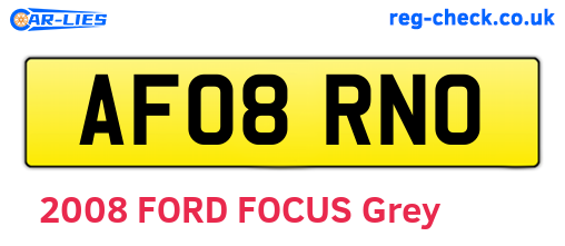 AF08RNO are the vehicle registration plates.