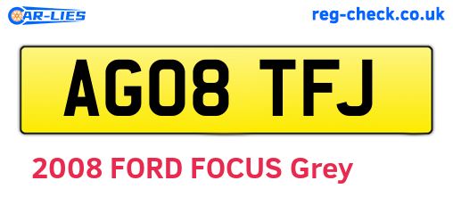 AG08TFJ are the vehicle registration plates.