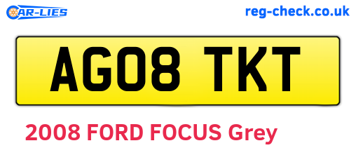 AG08TKT are the vehicle registration plates.