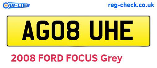 AG08UHE are the vehicle registration plates.