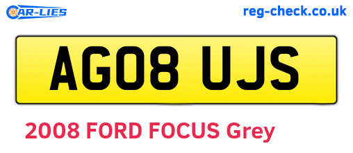 AG08UJS are the vehicle registration plates.