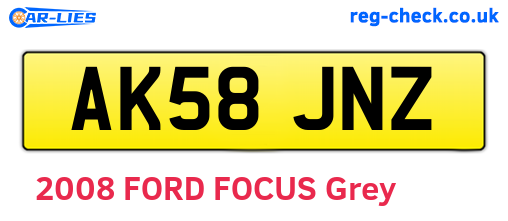 AK58JNZ are the vehicle registration plates.