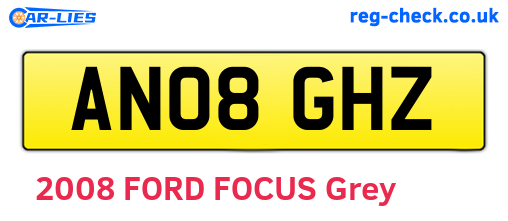 AN08GHZ are the vehicle registration plates.