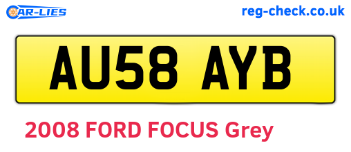 AU58AYB are the vehicle registration plates.