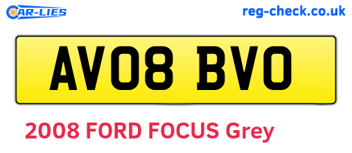 AV08BVO are the vehicle registration plates.