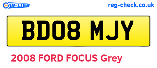 BD08MJY are the vehicle registration plates.