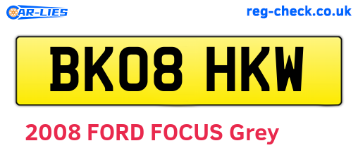 BK08HKW are the vehicle registration plates.