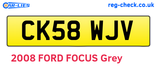 CK58WJV are the vehicle registration plates.