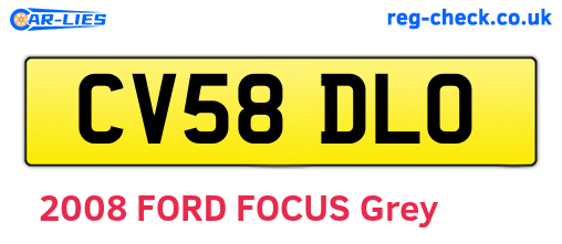 CV58DLO are the vehicle registration plates.