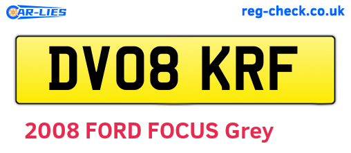 DV08KRF are the vehicle registration plates.