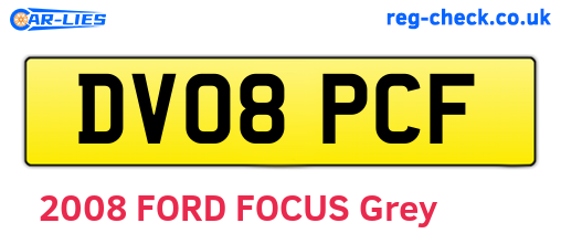 DV08PCF are the vehicle registration plates.
