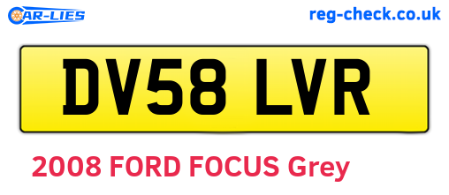 DV58LVR are the vehicle registration plates.