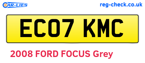 EC07KMC are the vehicle registration plates.