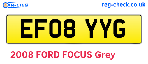 EF08YYG are the vehicle registration plates.