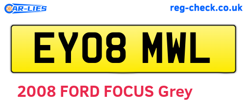 EY08MWL are the vehicle registration plates.