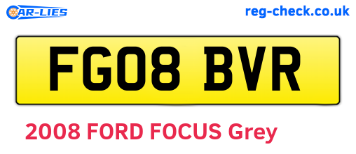 FG08BVR are the vehicle registration plates.