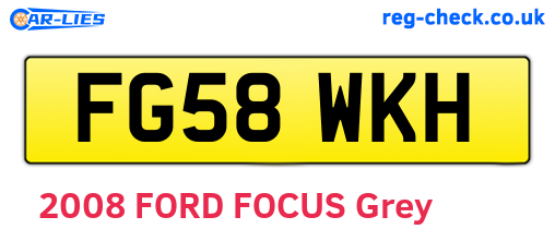 FG58WKH are the vehicle registration plates.