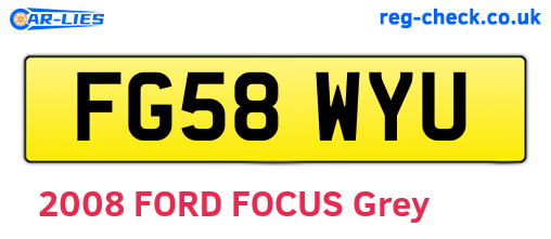 FG58WYU are the vehicle registration plates.